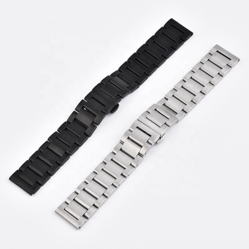 Business Replacement Wristband Three Beads 316l Stainless Steel Watch Strap