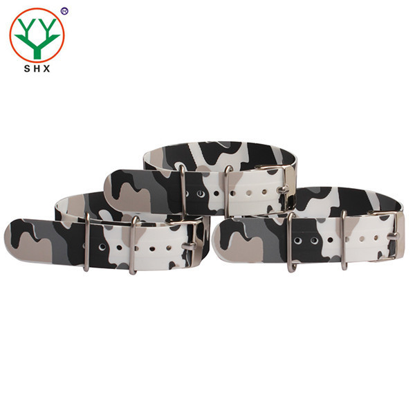 Camo one piece soft thin silicone one piece watch strap