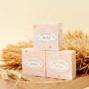 OEM/ODM Thailand Rice Soap 65g Original Thailand Handmade Rice Milk Soap Whitening Goat Milk Handmade Soap for Face