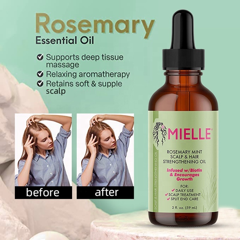 ODM/OEM Hair Growth Essential Oil Rosemary Mint Hair Strengthening Oil Nourishing Treatment for Split Ends and Dry Organics Hair