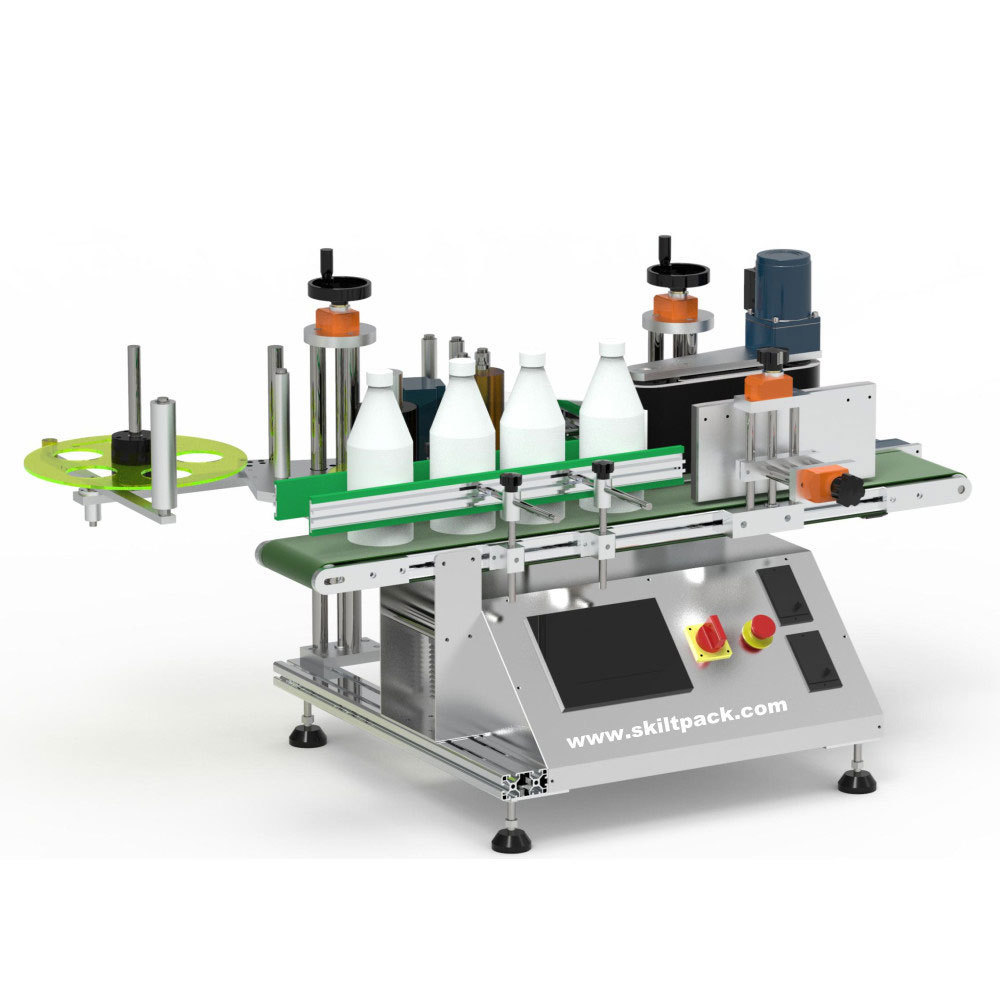 SKILT Tabletop adhesive sticker  Wrap Around Bottle Labeling Machine