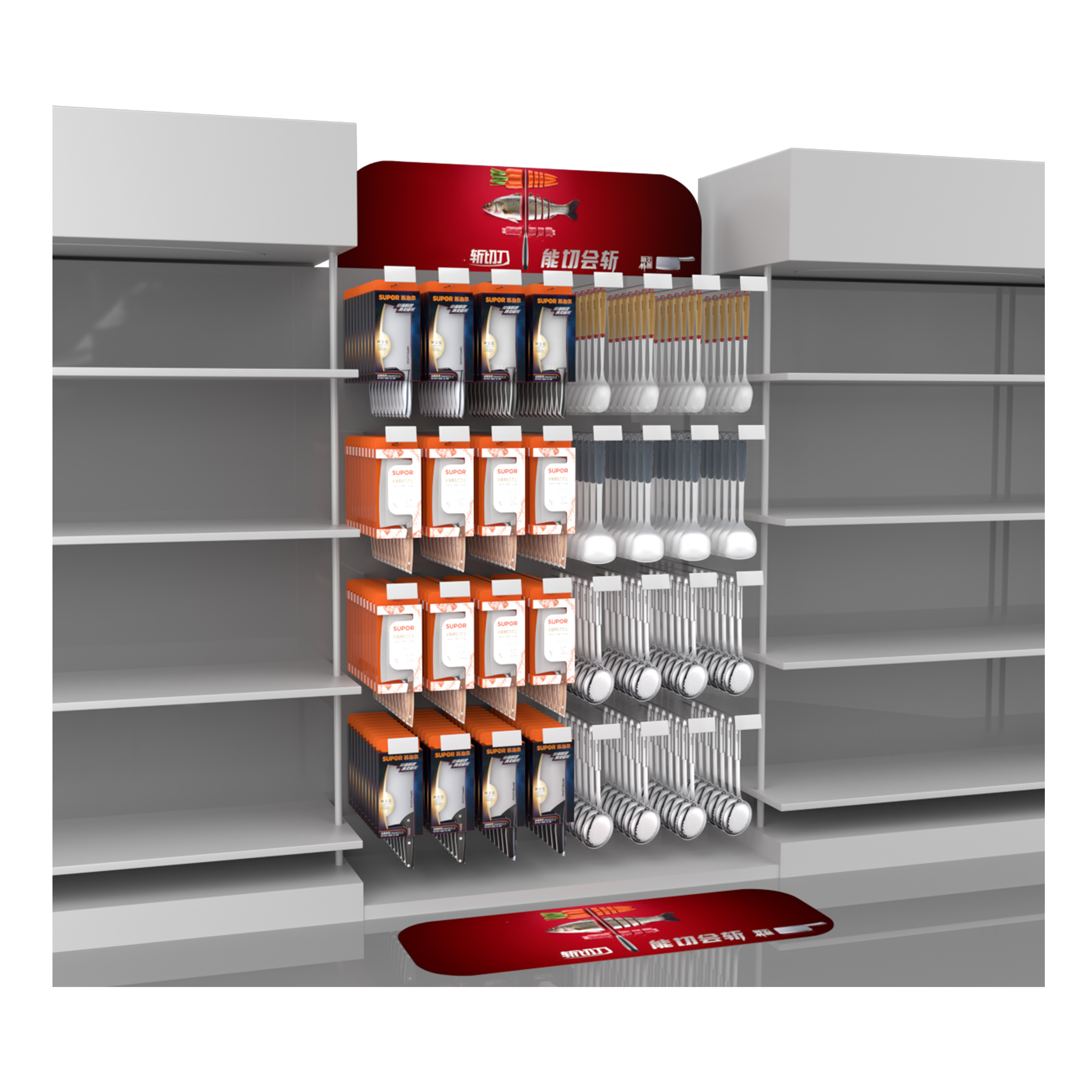 Customized decorations for supermarket shelves shoe racks metal display racks and retail store shelves