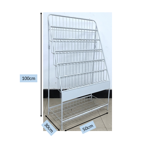 Retail lightweight metal display shelves, bookshelves information shelves with strong load-bearing capacity