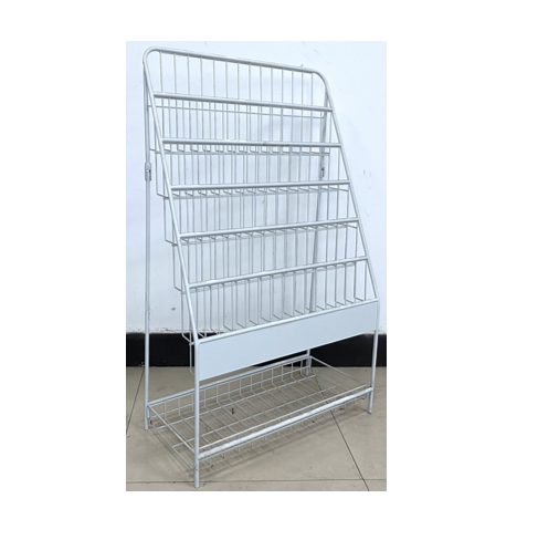 Retail lightweight metal display shelves, bookshelves information shelves with strong load-bearing capacity