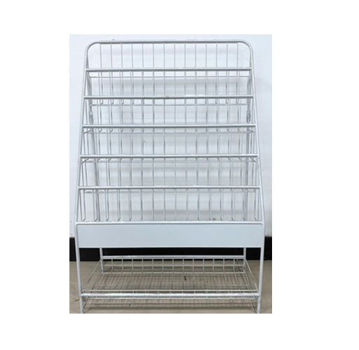 Retail lightweight metal display shelves, bookshelves information shelves with strong load-bearing capacity