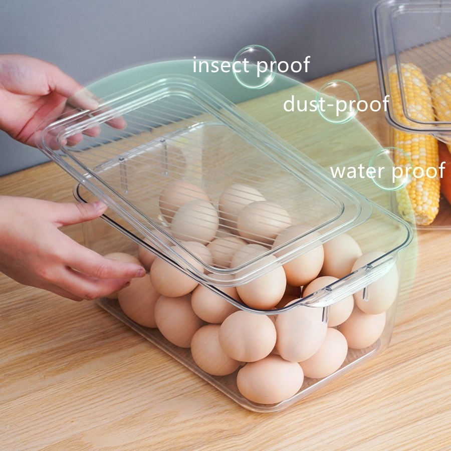 Kitchen storage refrigerator fresh-keeping freezer storage box with lid storage food fruit and vegetable finishing egg