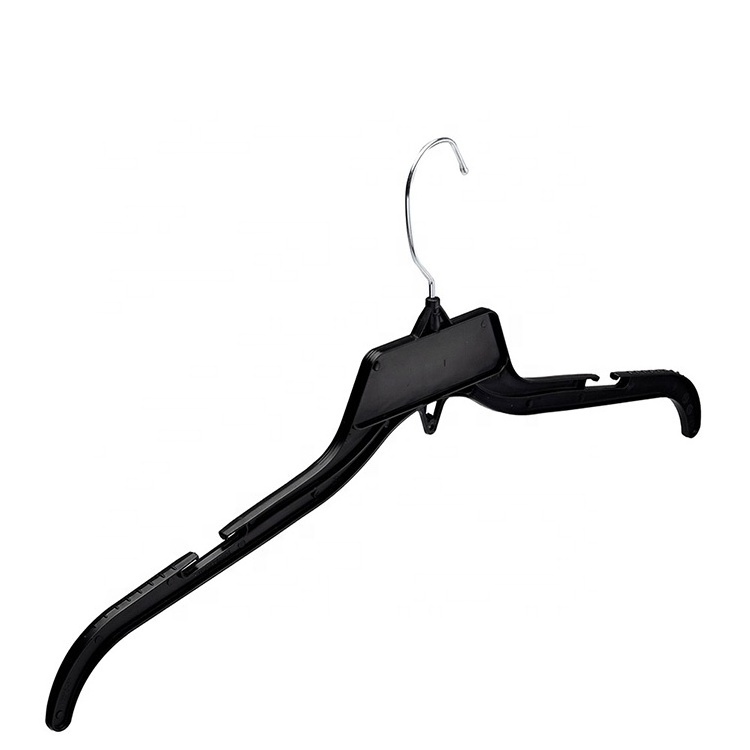 48 CM 19 Inches SSI479 PS Material Adult Men's Coat Shirt Black Plastic Clothes Hanger With Metal Hook