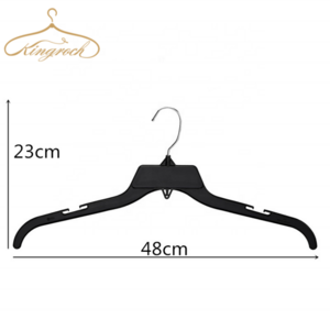 48 CM 19 Inches SSI479 PS Material Adult Men's Coat Shirt Black Plastic Clothes Hanger With Metal Hook