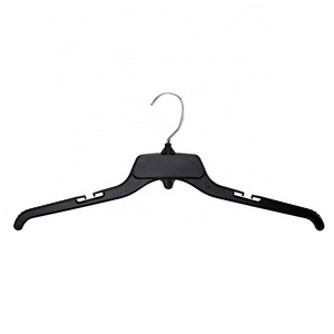 Wholesale 18.7-Inch Black Plastic Hanger (AE479 PS Material) with Metal Hook for Jackets Shirts Tops Dresses