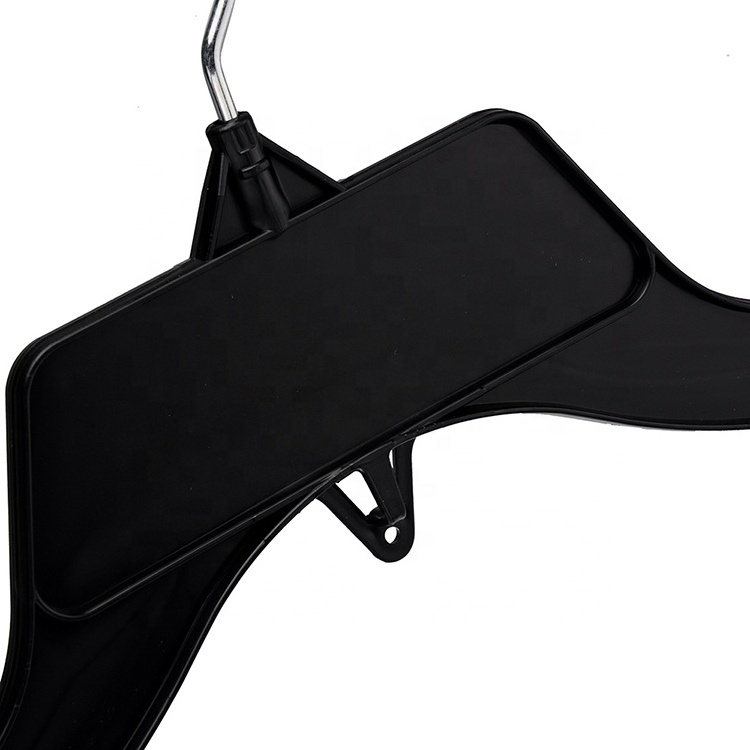 48 CM 19 Inches SSI479 PS Material Adult Men's Coat Shirt Black Plastic Clothes Hanger With Metal Hook