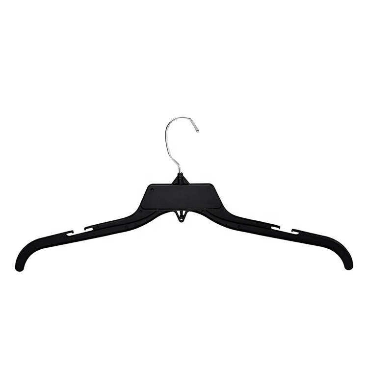 48 CM 19 Inches SSI479 PS Material Adult Men's Coat Shirt Black Plastic Clothes Hanger With Metal Hook