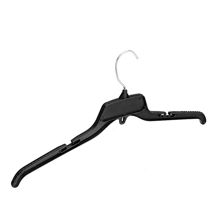 Wholesale 18.7-Inch Black Plastic Hanger (AE479 PS Material) with Metal Hook for Jackets Shirts Tops Dresses