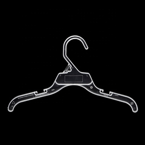 Factory Wholesale 12 Inch Stores Transparent Baby Kids Clothes Coat Shirt Plastic Top Hangers For Children Cloth