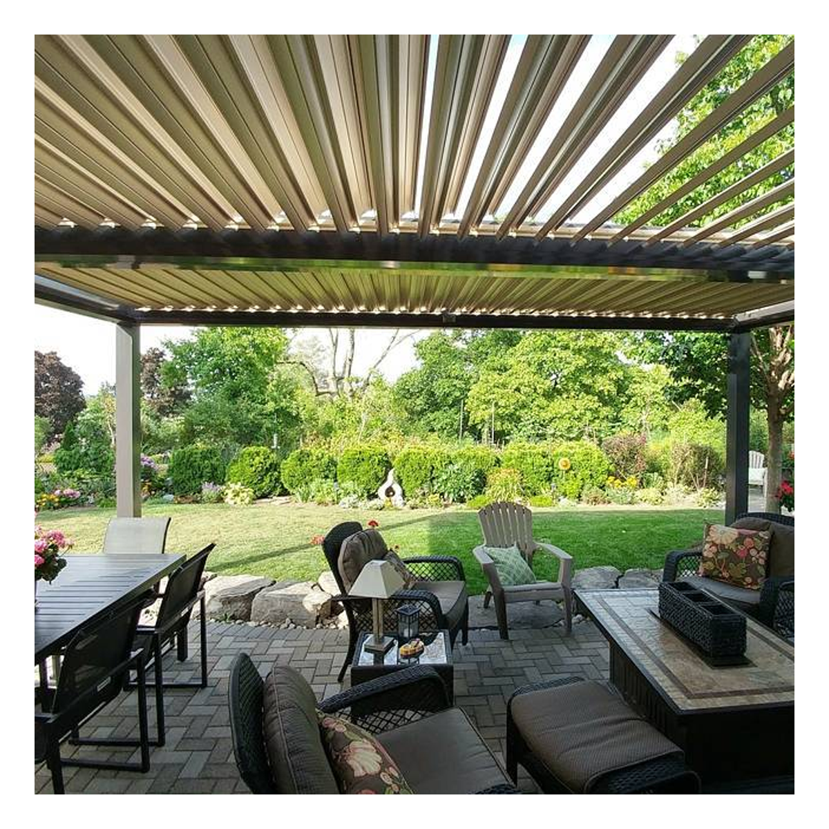 X-KPR Chinese pergola supplier gazebo aluminium louvre motorized retractable pergola