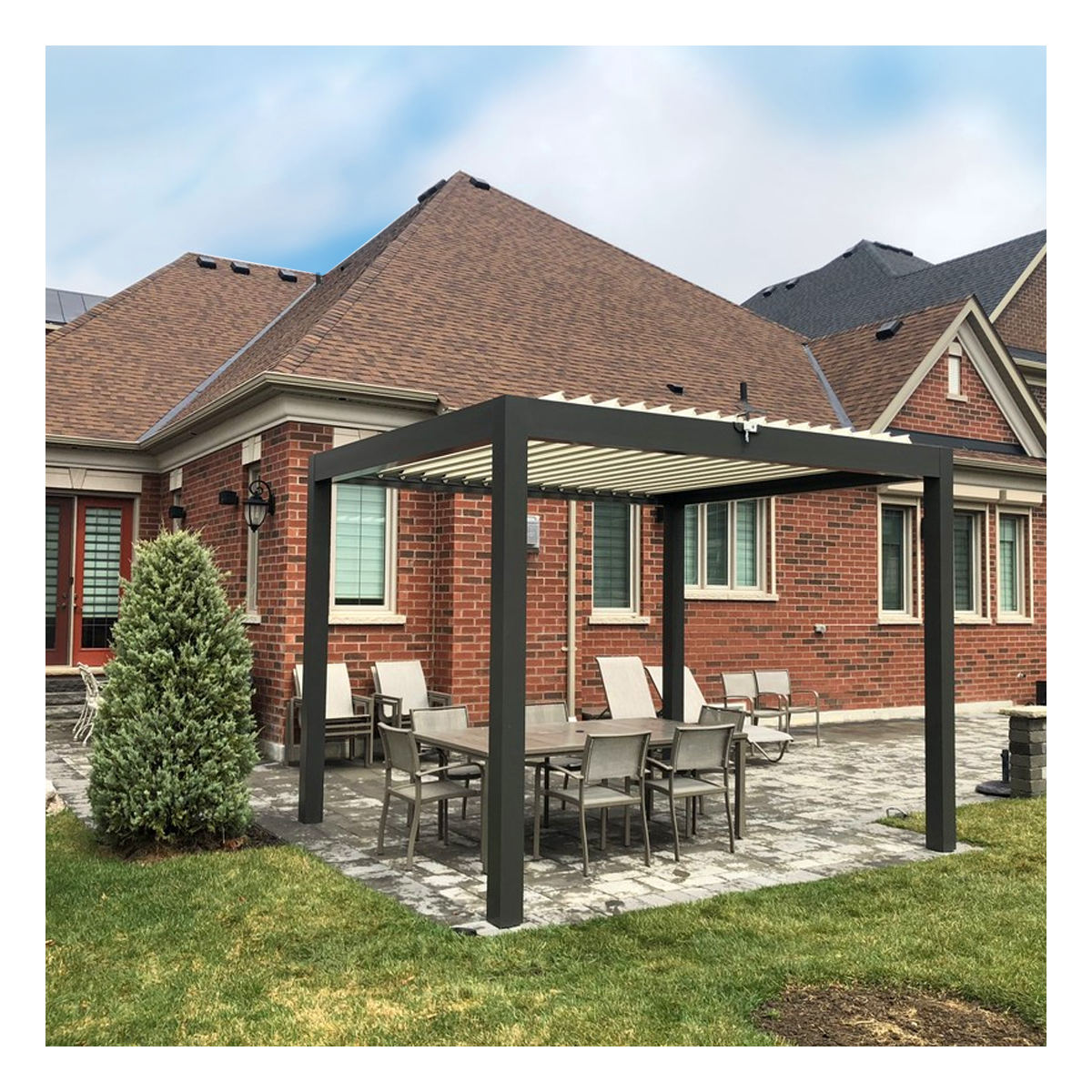 X-KPR RGB light outdoor waterproof gazebo canopy gazebo pergola motorized louvered modern gazebos