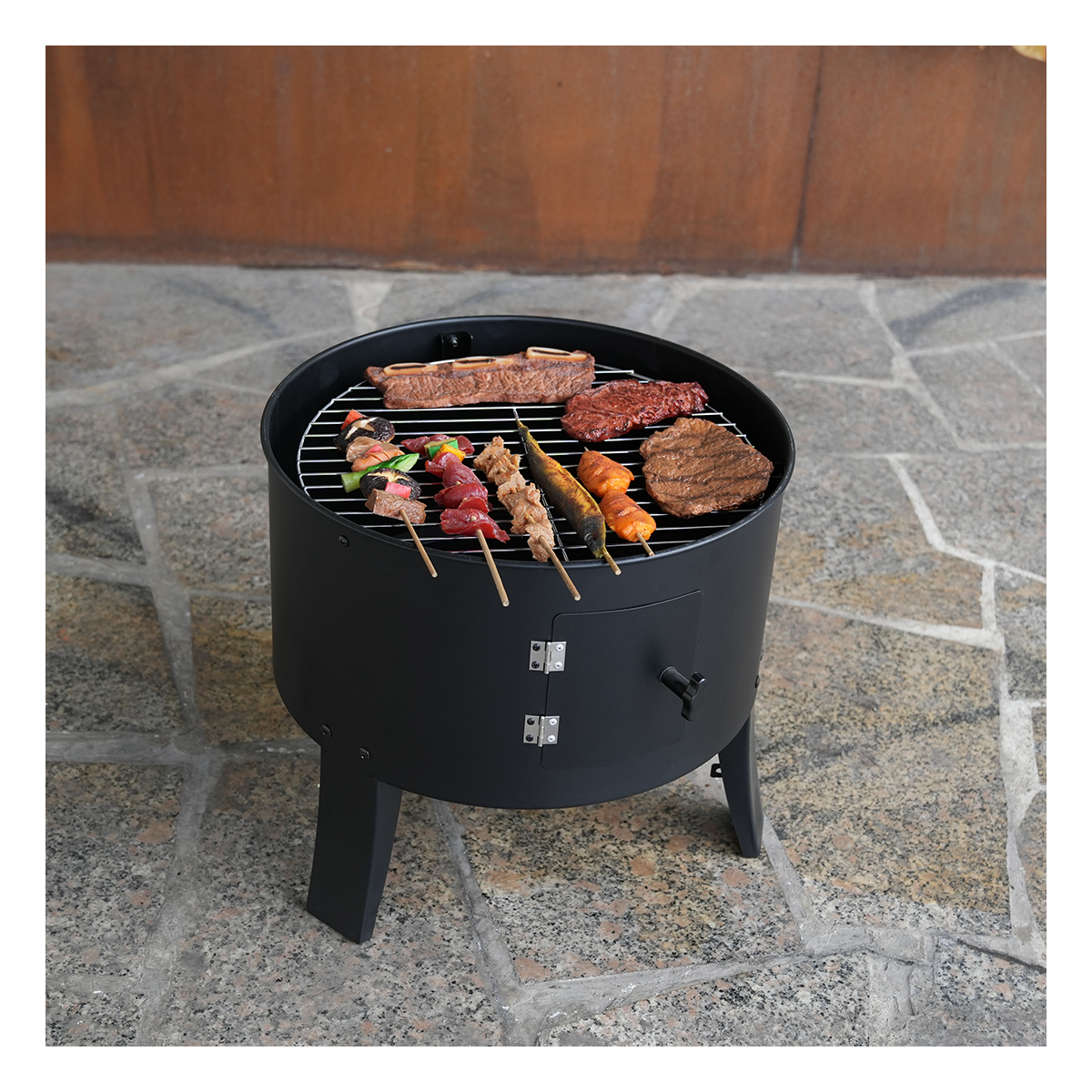 Home Outdoor Barbecue Charcoal Grill Black Portable BBQ graills Smoker BBQ