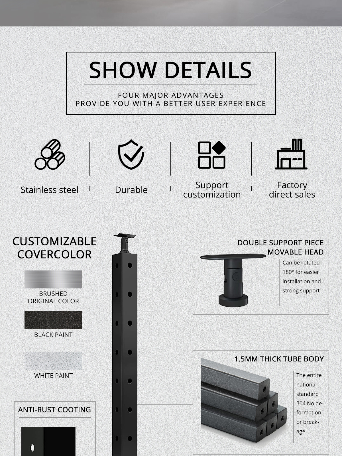 Premium low maintenance cable railing baluster stainless steel outdoor railing wire cable systems