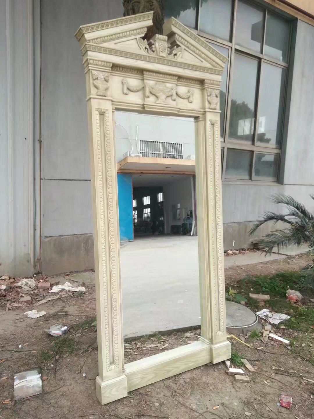 French Living Room Classic Clothing Shop Antique Wooden Sculptured Pier Mirror Custom Furniture