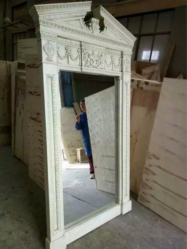 French Living Room Classic Clothing Shop Antique Wooden Sculptured Pier Mirror Custom Furniture