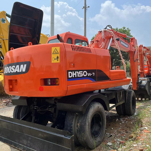 Used Doosan Wheel Excavator DH150w-7/ Second hand DOOSAN 150 Rubber Wheel Excavator with dozer blade for sale