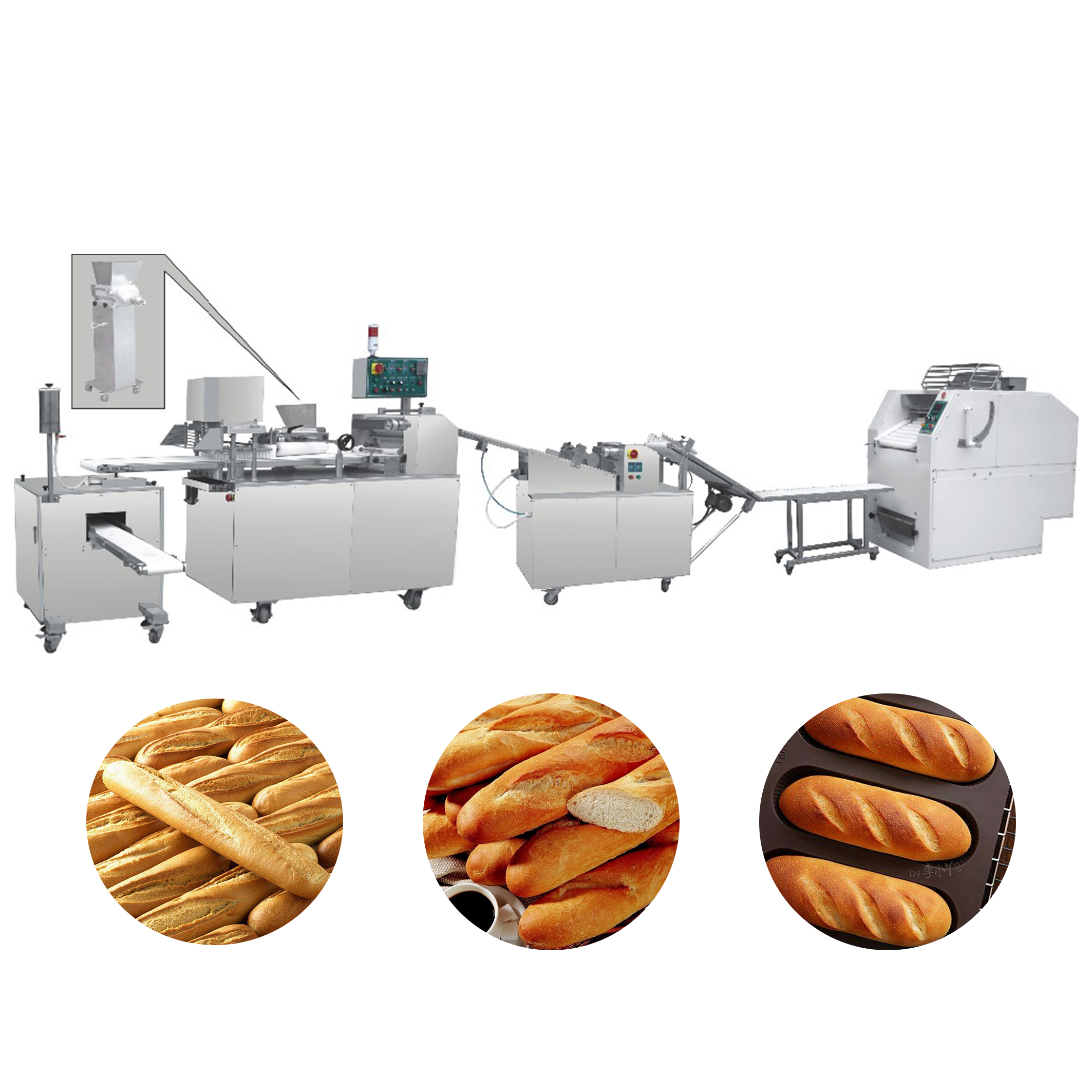 Industrial automatic making baguette bread machine