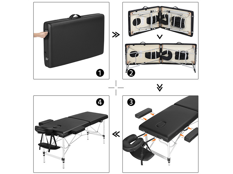 Manufacturer's Direct Sales-Portable Folding Massage Table Adjustable Height Bedroom Hotel Manicure Foot Therapy Beauty Facial