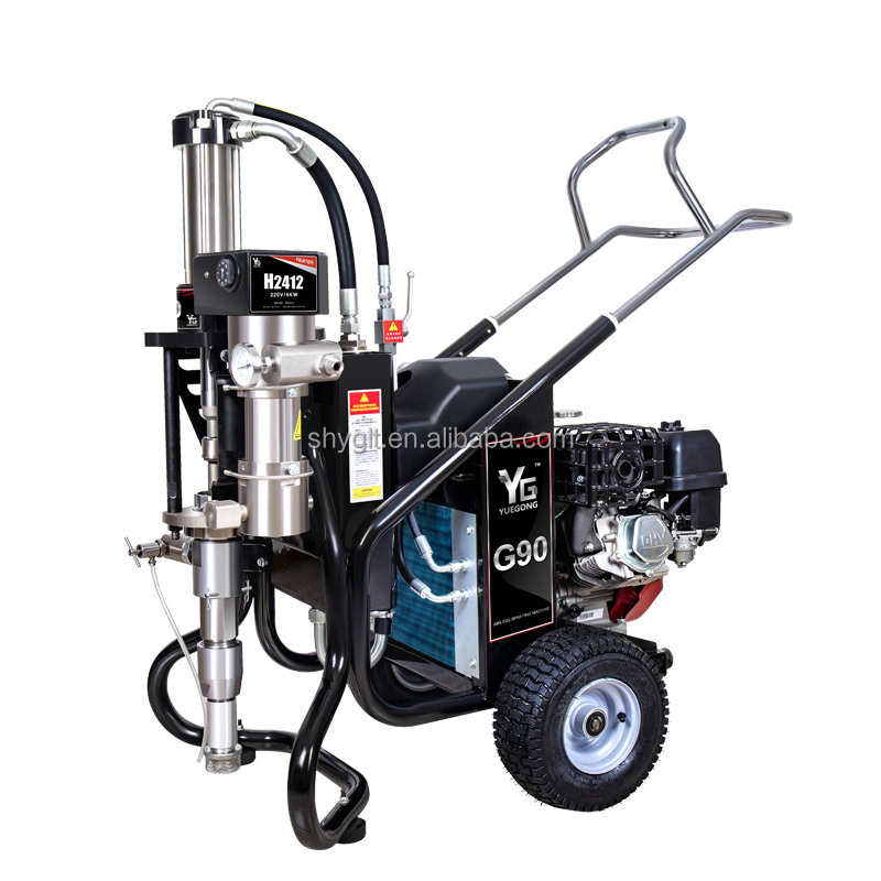 high pressure hydraulic drive painting machine epoxy paint floor exterior wall roof waterproof paint sprayer with H2412 heater