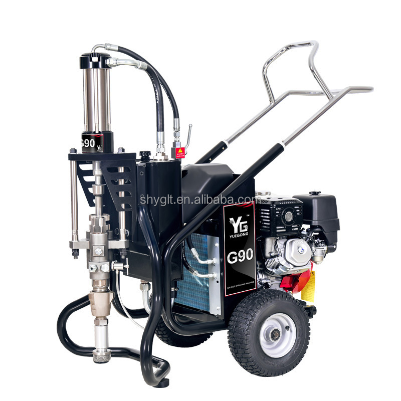 high pressure hydraulic drive painting machine epoxy paint floor exterior wall roof waterproof paint sprayer with H2412 heater