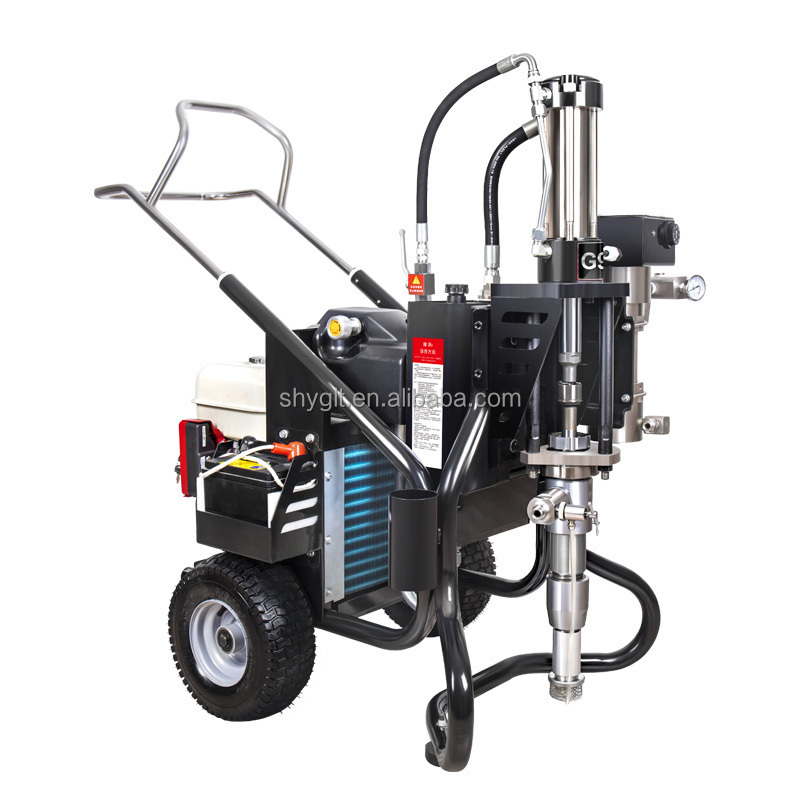 high pressure hydraulic drive painting machine epoxy paint floor exterior wall roof waterproof paint sprayer with H2412 heater