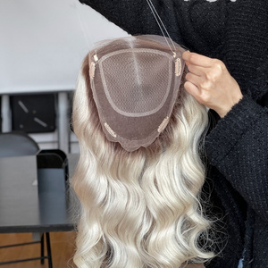 2024 New Design Virgin Hair Mini Wig European Blonde Human Hair Topper For Women 8*8 Italian Lace Front/Full Lace Toppers Toupee