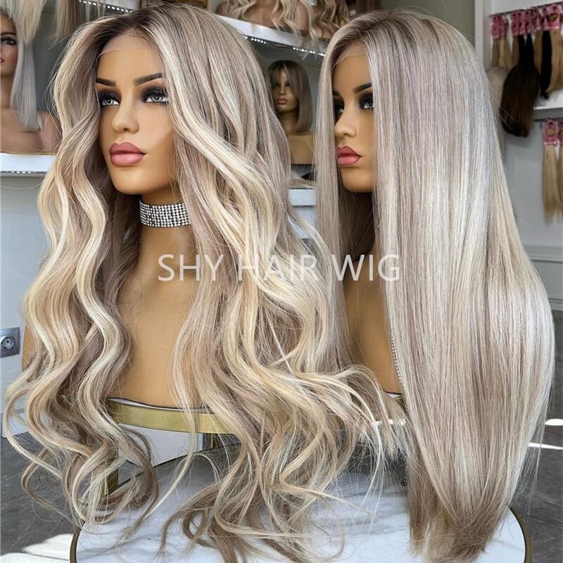 Peruvian Lace Front Wigs Natural Blonde Full Lace Human Hair Wig For High Level White Women Cuticle Aligned Lace Frontal Wigs