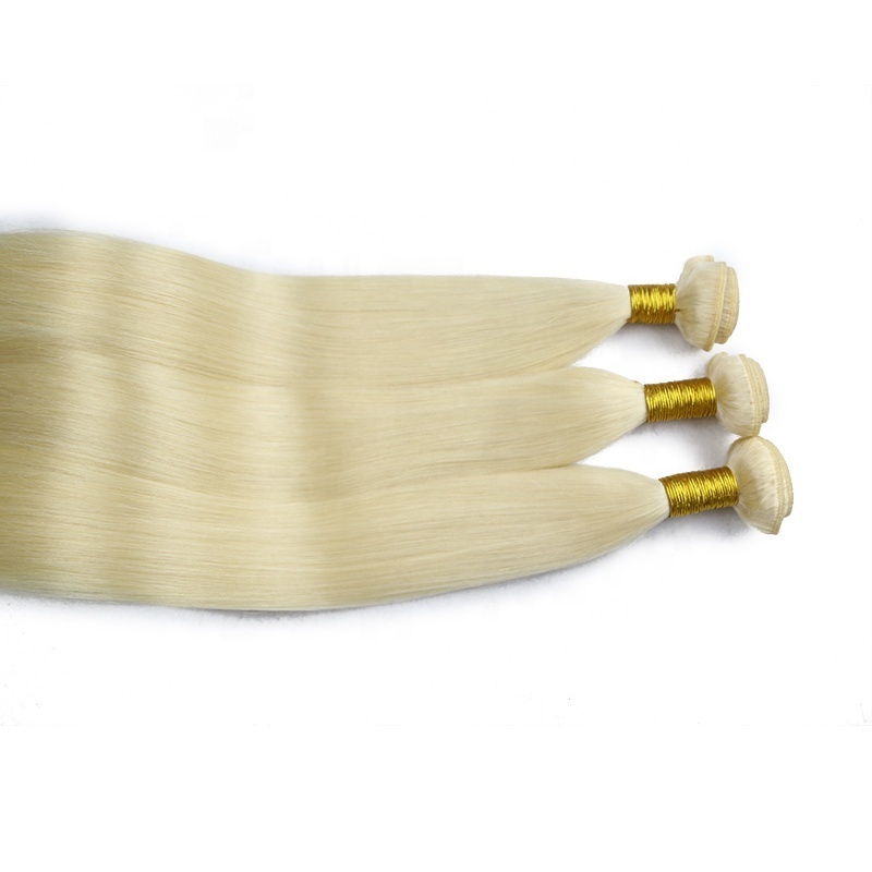 2024 Hot Selling Russian Hair Weft Double Drawn Machine Weft 100% European Human Raw Hair Bundles Blonde Color