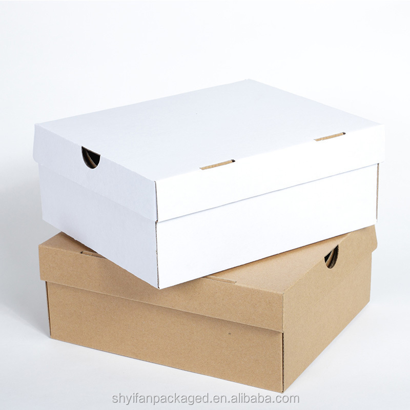 Custom printed empty paper package cardboard shoe box wholesale