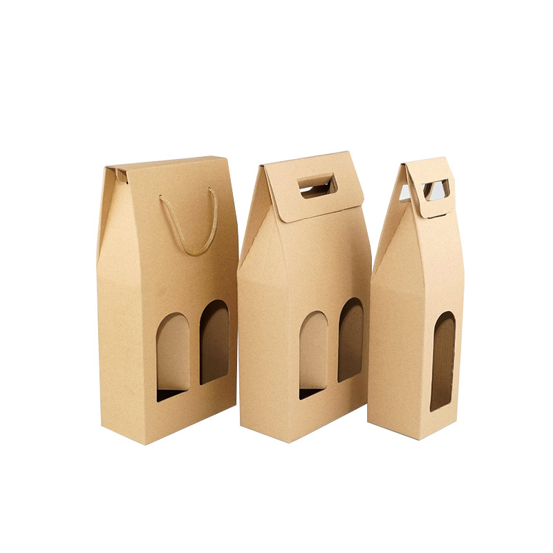 Custom cardboard paper wine beer bottle carrier packaging boxes