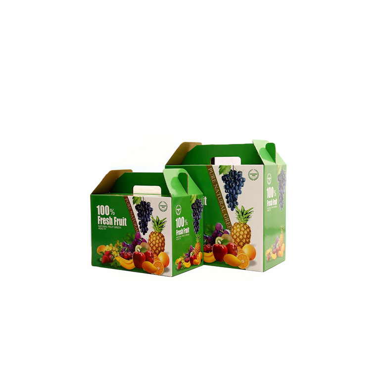 Apple orange banana mango fruit carton box price low with handle design