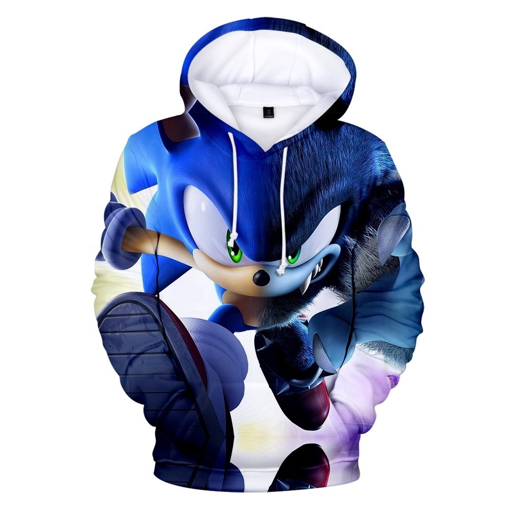 Custom Anime Clothes Man Hoodie Sweatshirt Tapestry Anime Sonic 3d the Hedgehog Print Hoodie Jacket With Kangaroo Pocket