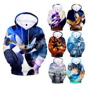 Custom Anime Clothes Man Hoodie Sweatshirt Tapestry Anime Sonic 3d the Hedgehog Print Hoodie Jacket With Kangaroo Pocket