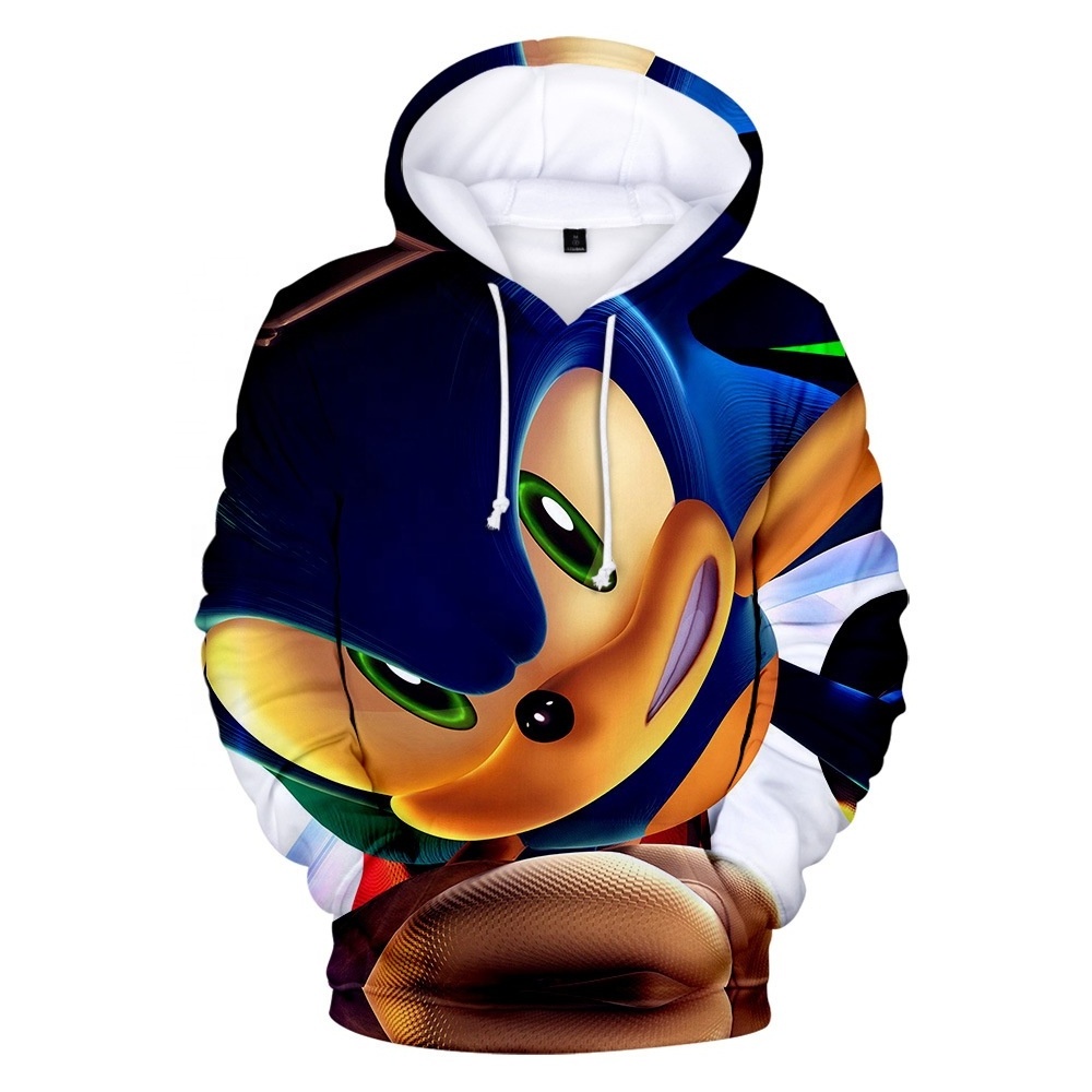 Custom Anime Clothes Man Hoodie Sweatshirt Tapestry Anime Sonic 3d the Hedgehog Print Hoodie Jacket With Kangaroo Pocket