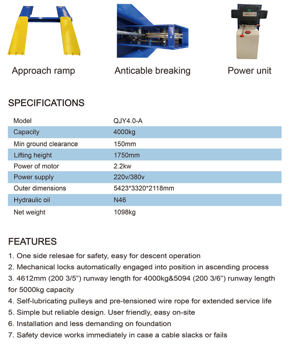 CE Approved Professional Made Used 4 Post Car Lift for Sale