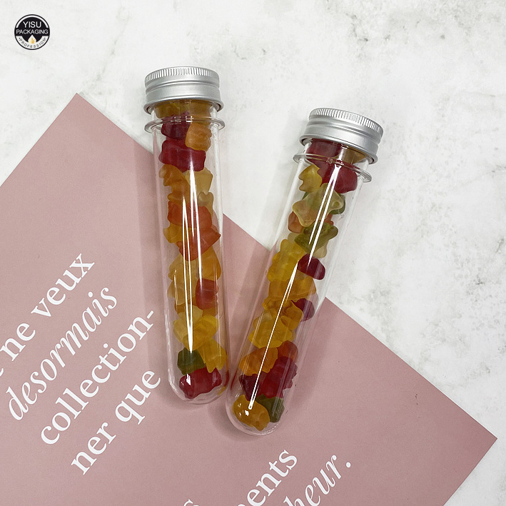 Clear plastic tube bottle with cap empty candy tube for packaging