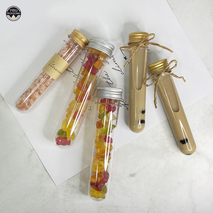 Clear plastic tube bottle with cap empty candy tube for packaging