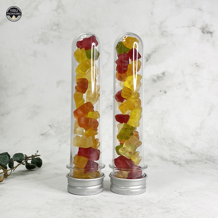 Clear plastic tube bottle with cap empty candy tube for packaging