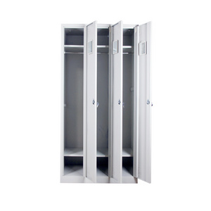 Vertical 3 Door Employee Dormitory Locker Wardrobe Metal Steel Clothes Storage Locker CabinetWith Key