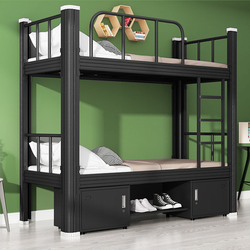 Bedroom Furniture Knock-Down Durable Bunk Beds For Student Metal Double Decker Dormitory Bunk Bed