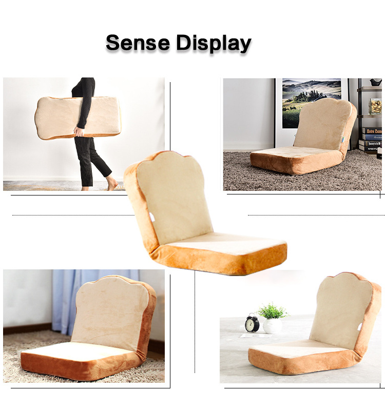 Tatami Design Bread Shape Folding Chair Small Single Lazy Sofa Creative Fabric Leisure Chair Living Room Chair