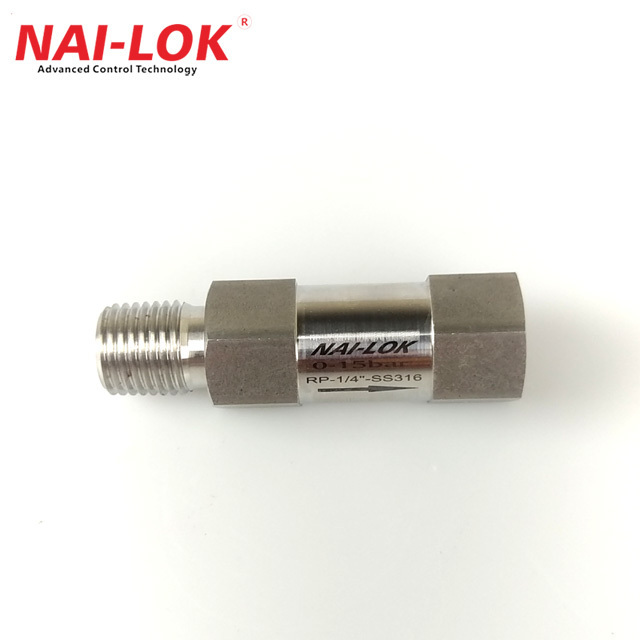 1/4 Male to 1/4 Female 3000psi Check Valve Compression Tube Double Ferrule 1/4