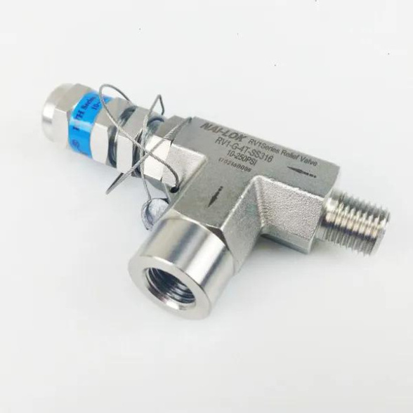 Stainless Steel 316 Adjustable High Pressure 5000 PSI Proportional Relief Valve for High Purity Gas Pipeline