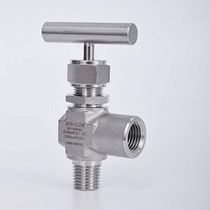 NAI-LOK 316SS Threaded 2 Way 3/8" NPT Needle Valves High Pressure 6000psi 90 Angle Ferrule to Male Needle Valve