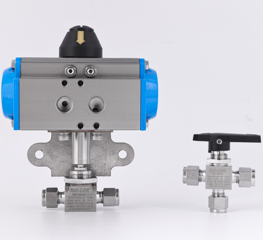 Control Valve SS316 with Air Torque Pneumatic Actuated Ball Valve Single and Double Actuating Instrument Valves