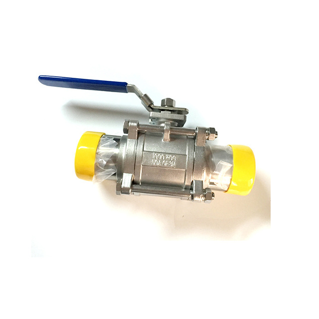 Sanitary stainless 3 piece extended weld ball valve 4 inch